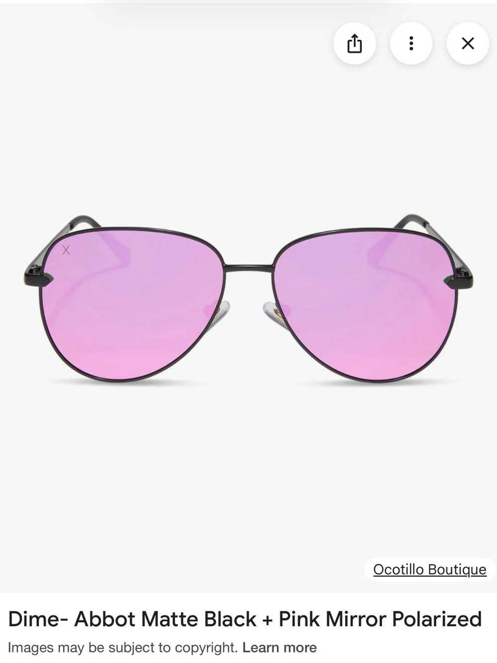 NWT Dime Pink Mirrored Sunglasses - Picture 3 of 8